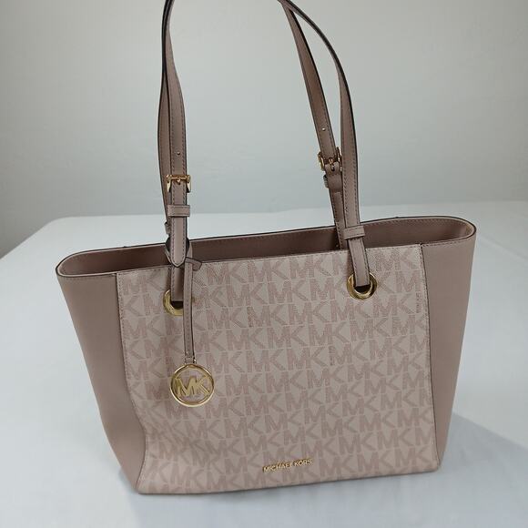 Michael Kors Tote Jet Set Travel Large East West Powder Blush Divider 38T1CWAT2B - Picture 1 of 16